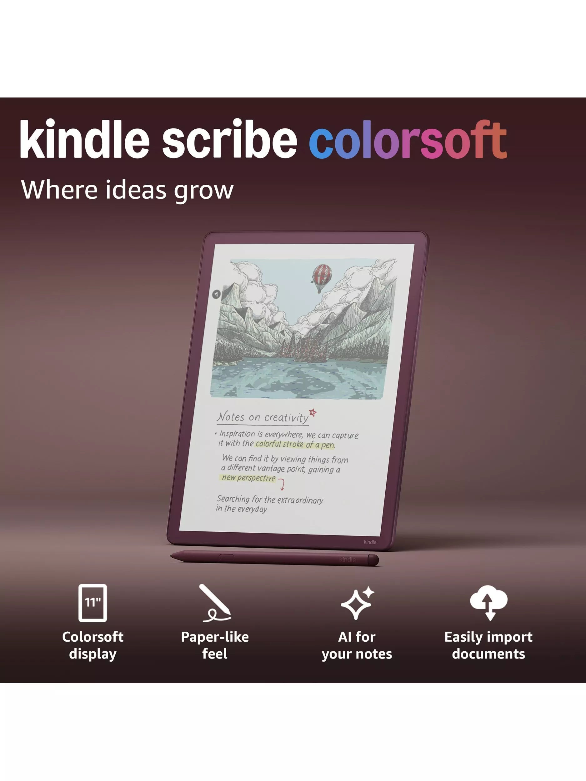 Amazon Kindle Scribe Colorsoft 64GB Fig eReader - British product