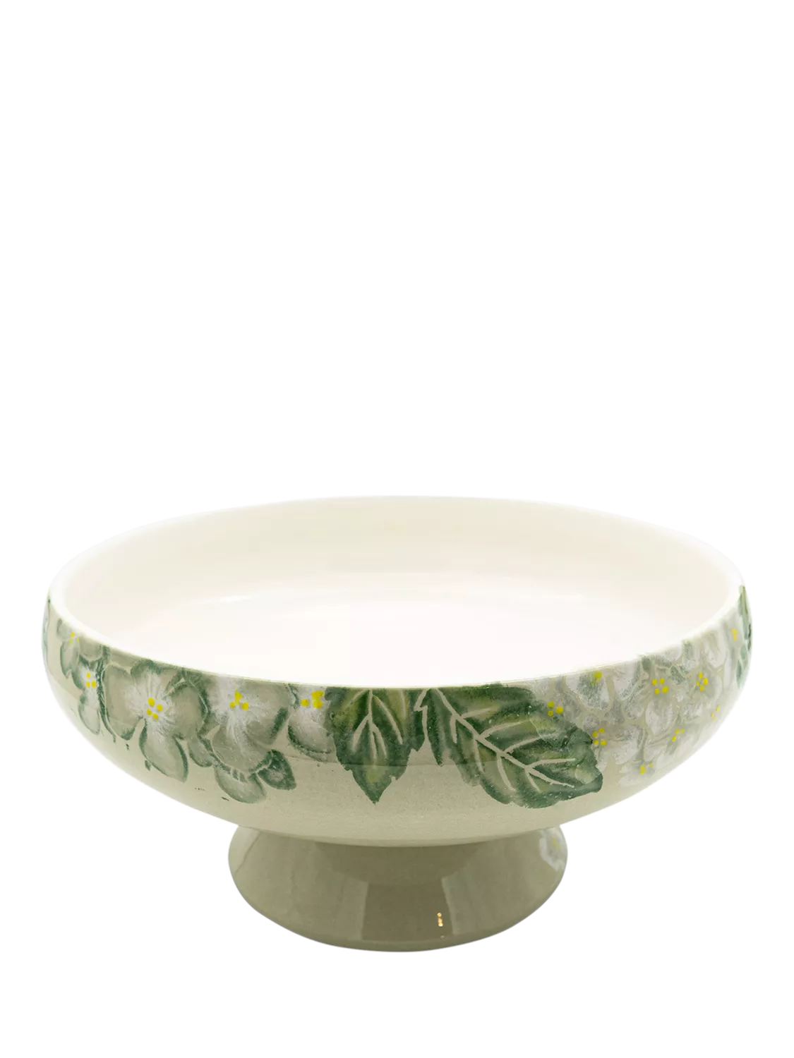 BlissHome earthenware footed bowl Hydrangea design 32.5cm, UK version