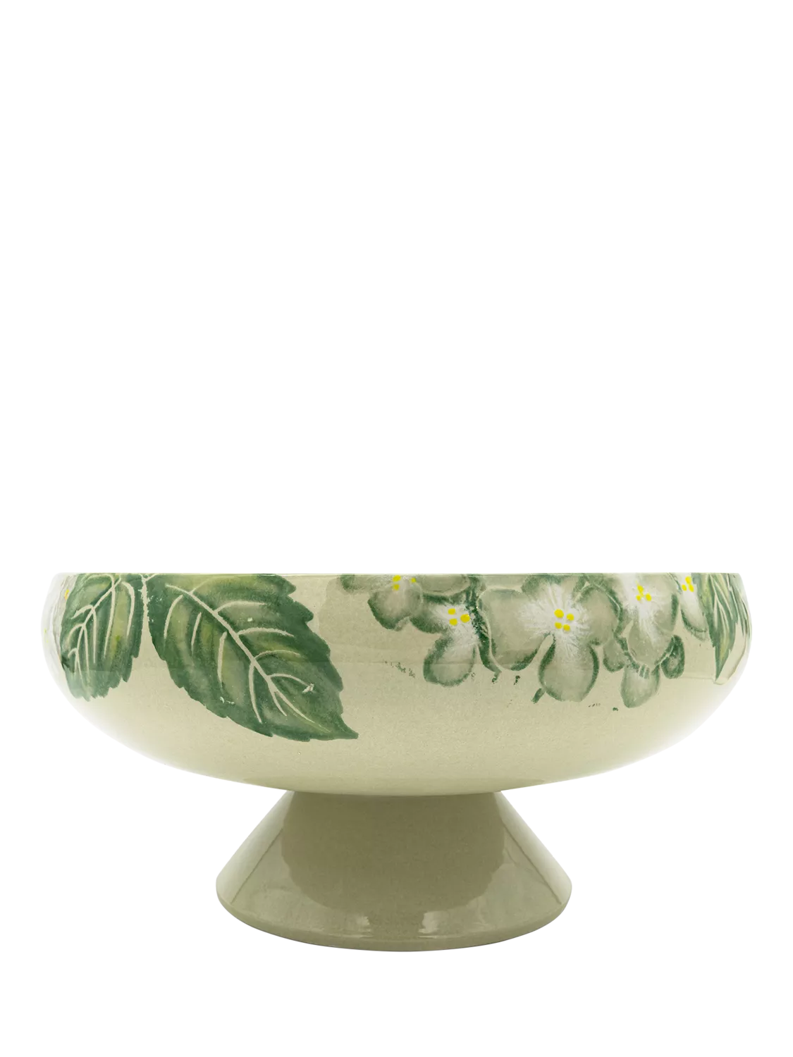 BlissHome earthenware footed bowl Hydrangea design 32.5cm, UK version