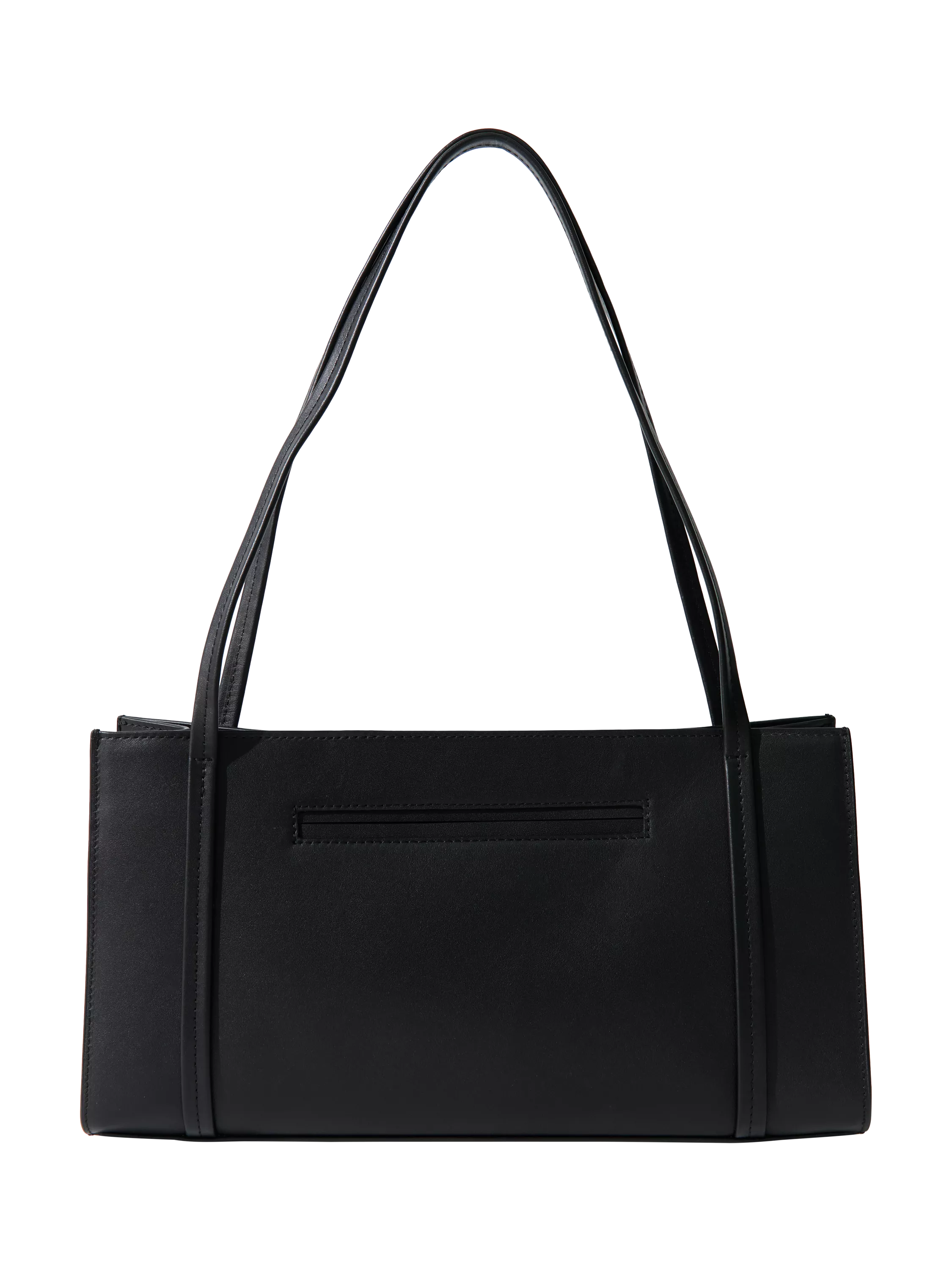 St. Agni minimal black leather pocket bag, UK version