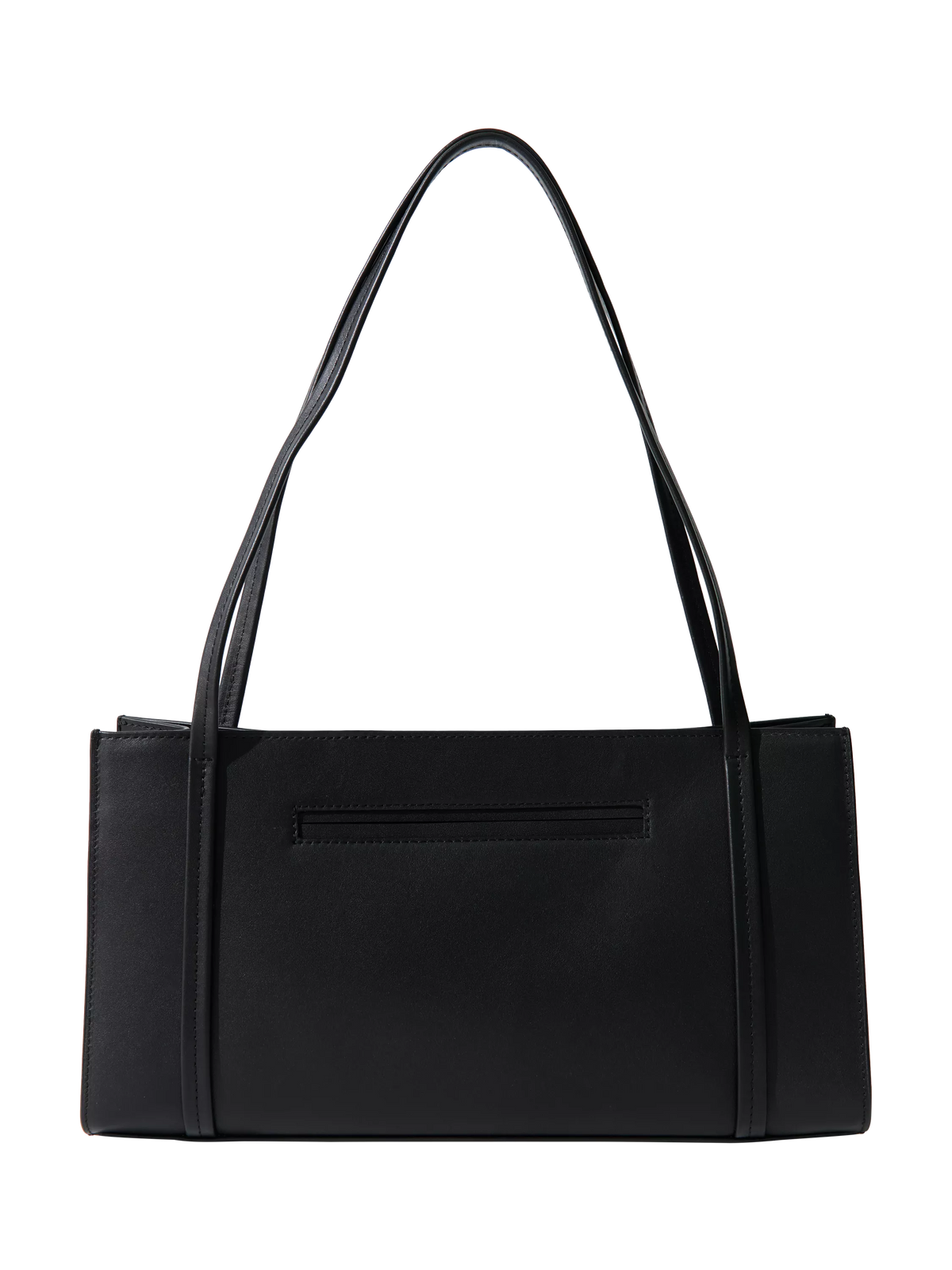 St. Agni minimal black leather pocket bag, UK version