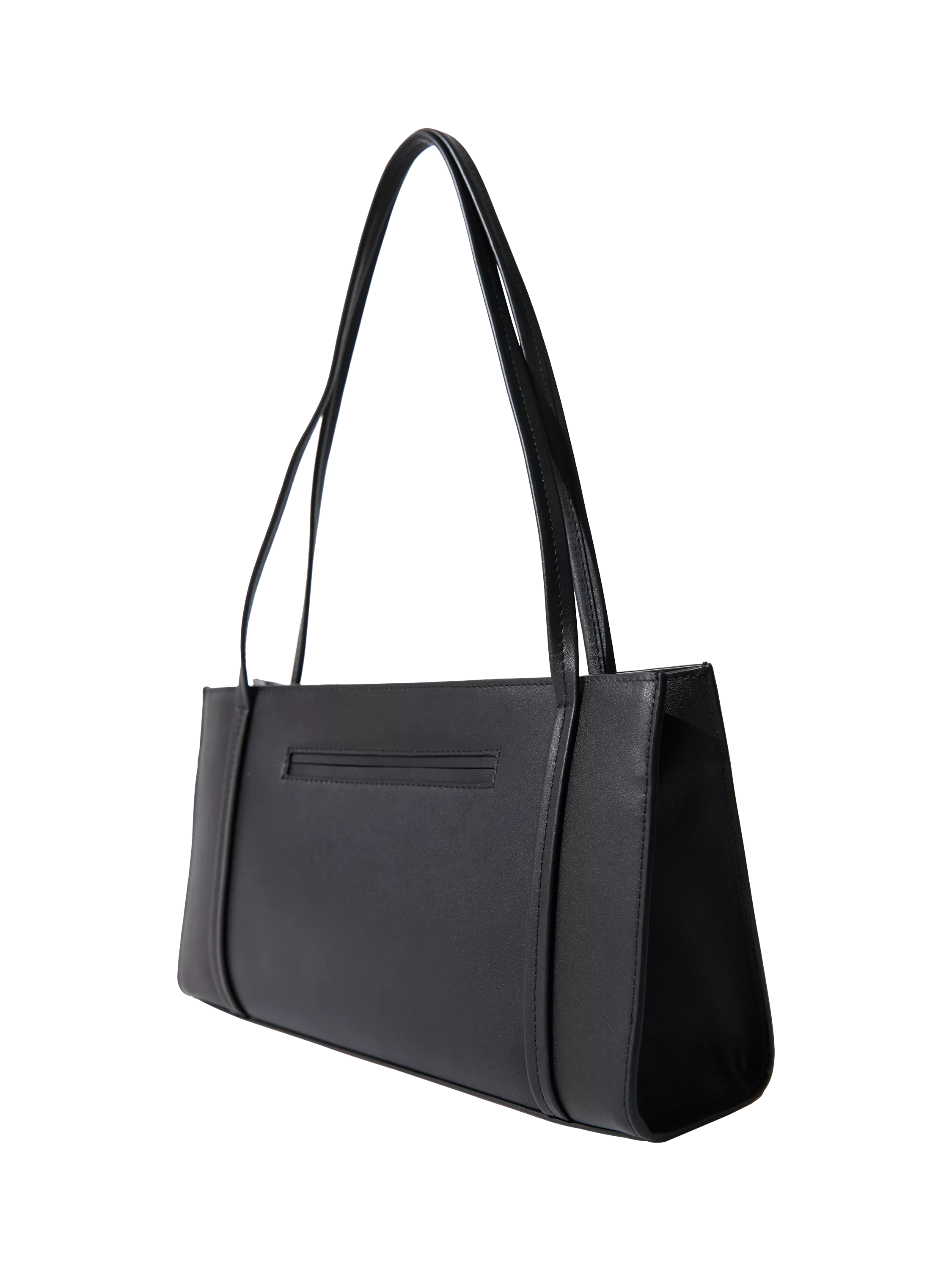St. Agni minimal black leather pocket bag, UK version