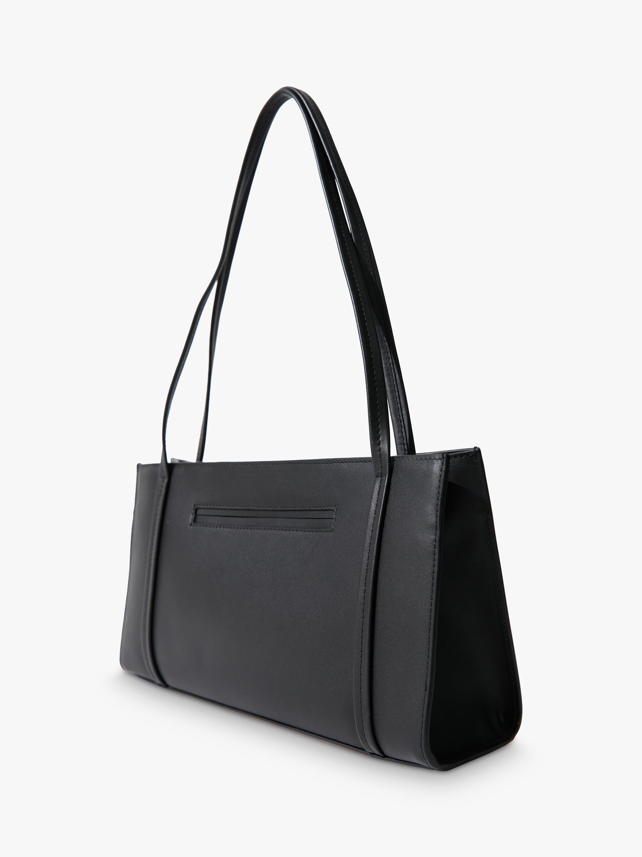 St. Agni minimal black leather pocket bag, UK version