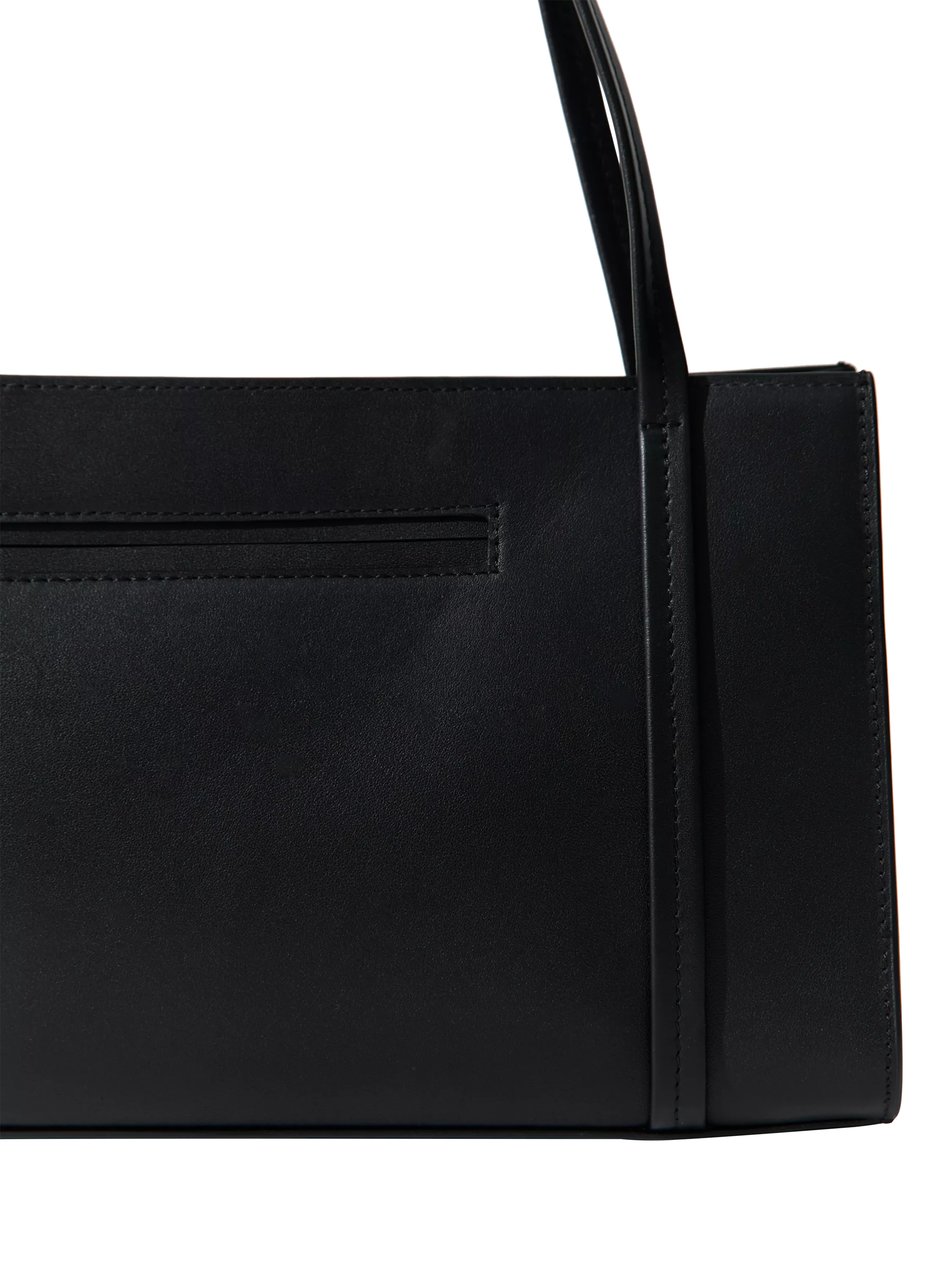 St. Agni minimal black leather pocket bag, UK version