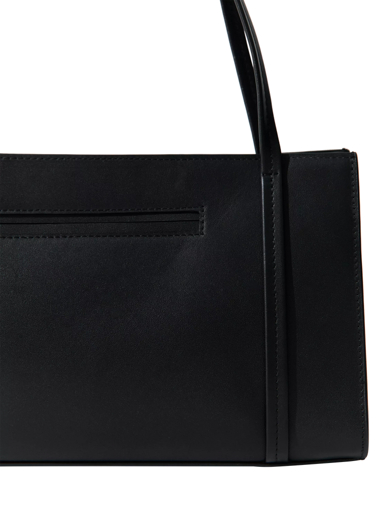St. Agni minimal black leather pocket bag, UK version