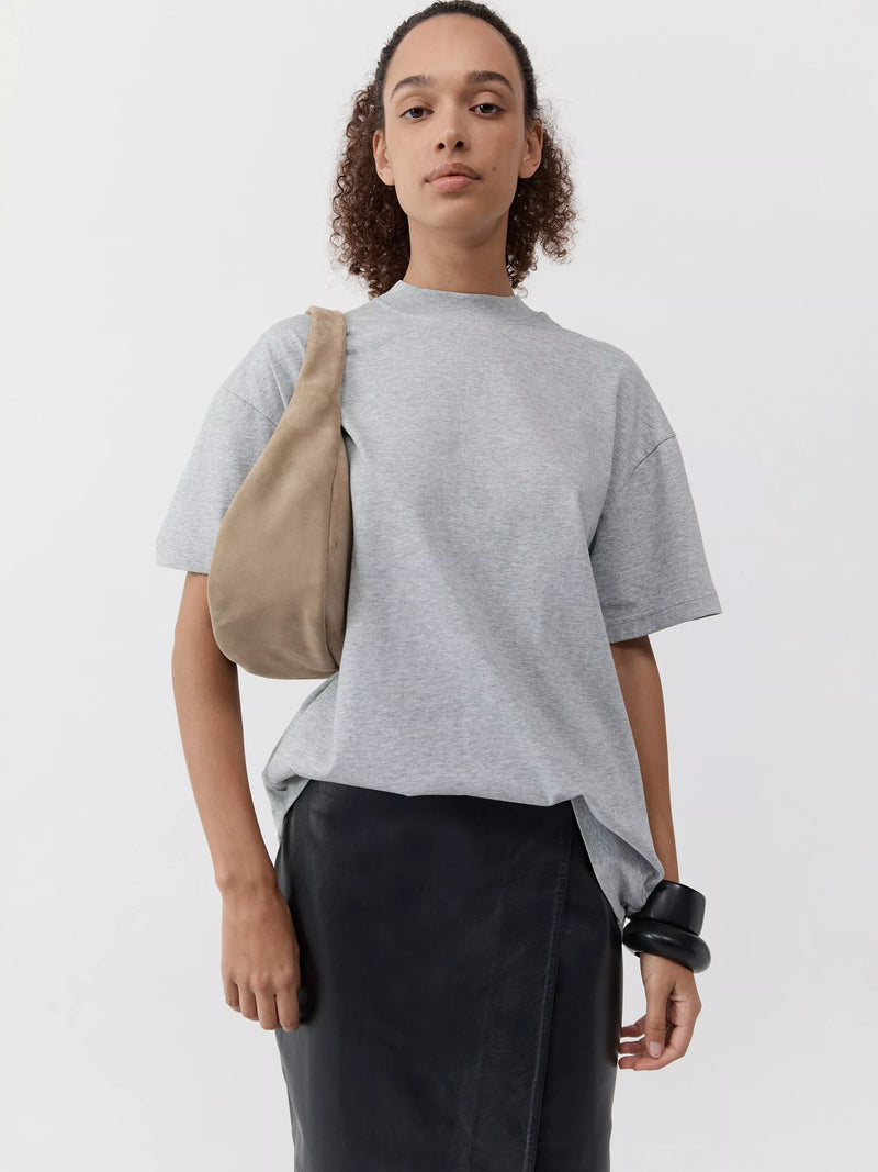 St. Agni suede Bon Bon bag in Rock (British brand)