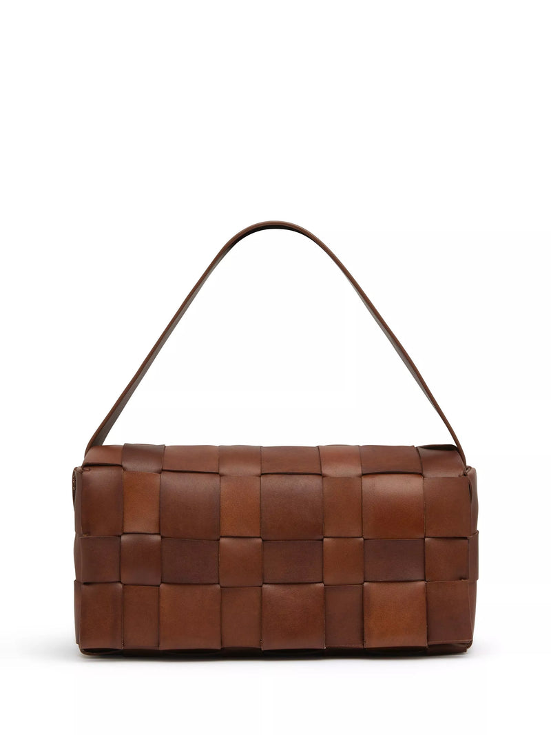 St. Agni Woven Envelope Slim Leather Tote Bag chestnut (British brand)