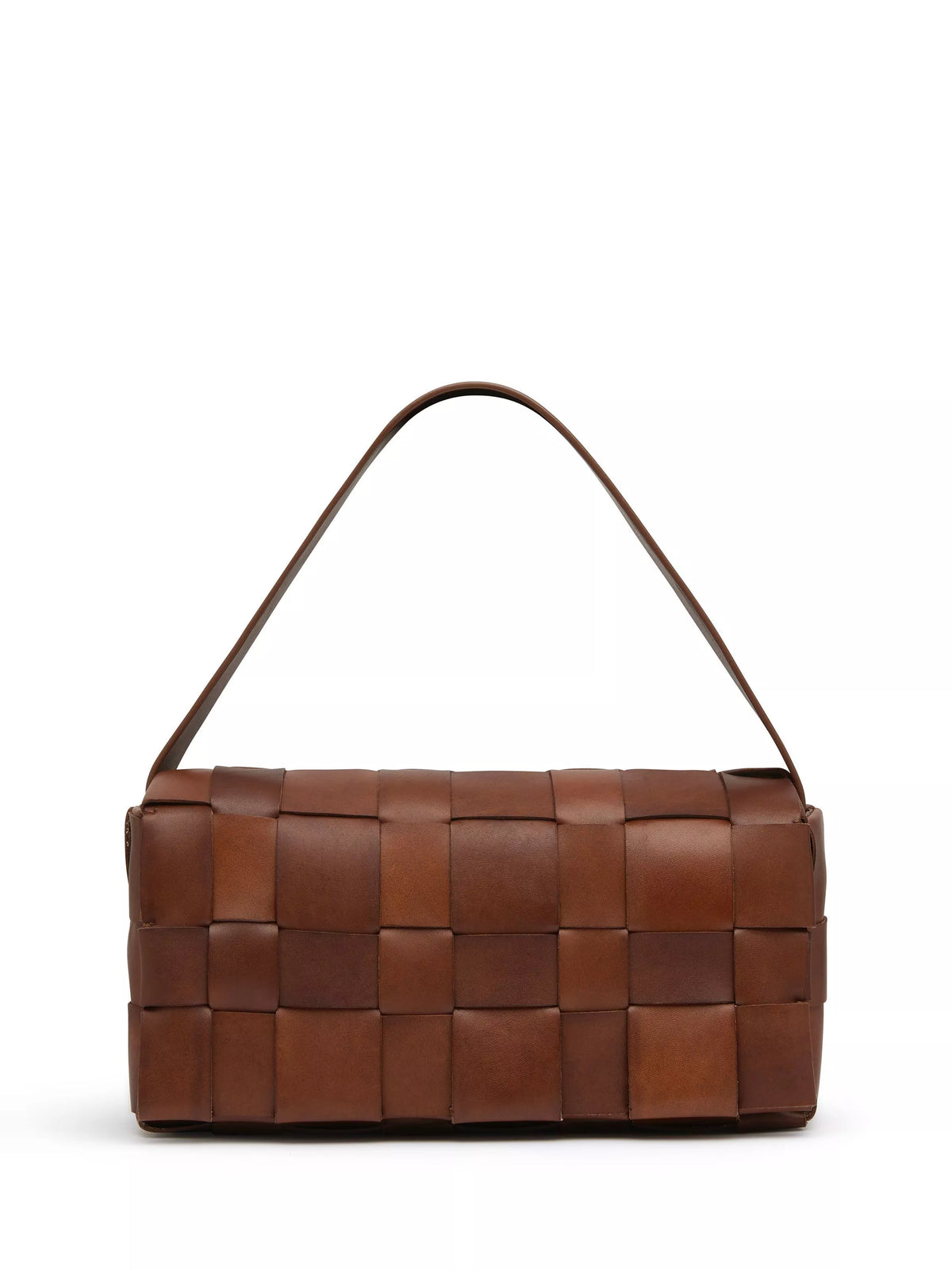 St. Agni Woven Envelope Slim Leather Tote Bag chestnut (British brand)