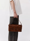 St. Agni Woven Envelope Slim Leather Tote Bag chestnut (British brand)