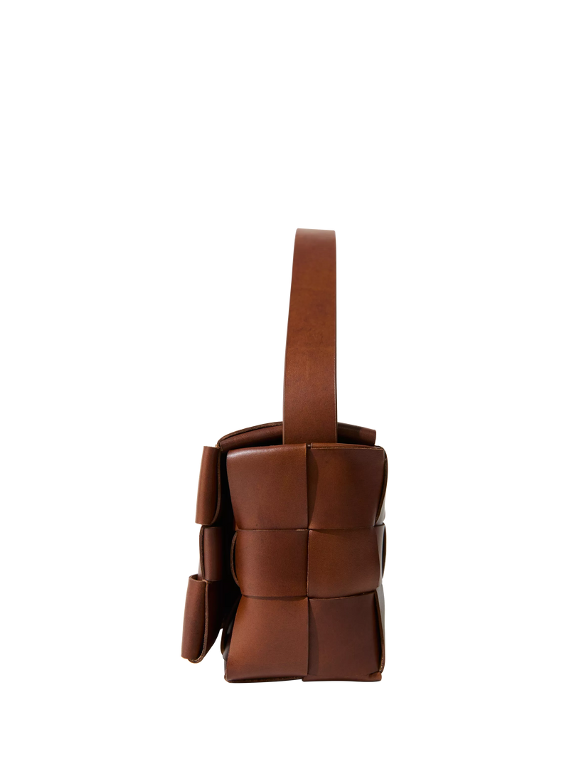 St. Agni Woven Envelope Slim Leather Tote Bag chestnut (British brand)
