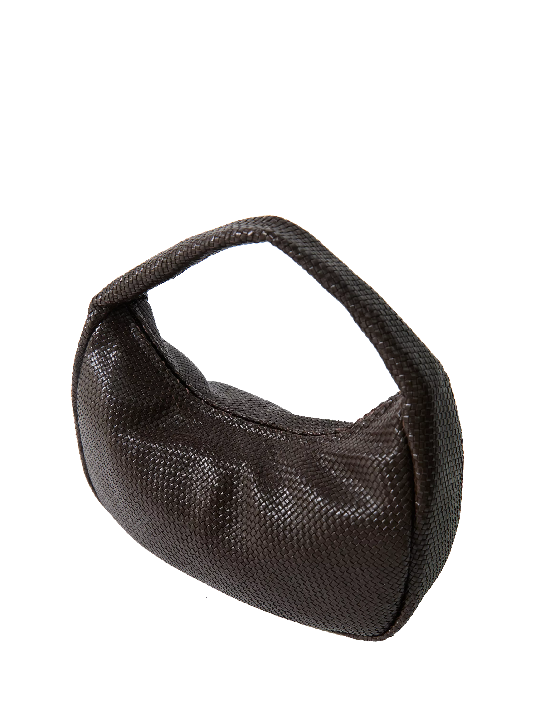 St. Agni woven large bon bon shoulder bag in coffee - British product