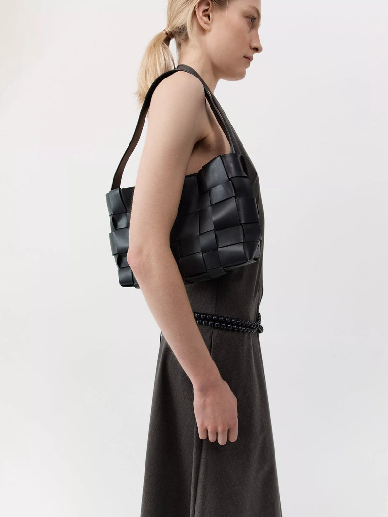 St. Agni mini leather tote bag black (British brand)
