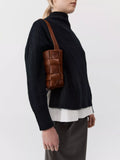 St. Agni woven mini tote in Chestnut, UK version