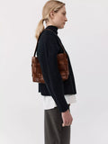 St. Agni woven mini tote in Chestnut, UK version