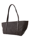 St. Agni woven slim bateau tote bag in coffee, imported from the UK