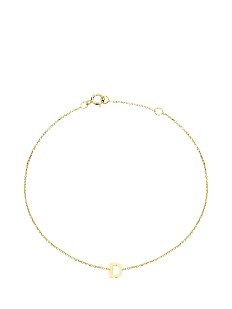 IBB Initial Letter 9ct Gold Chain Bracelet 15-18cm