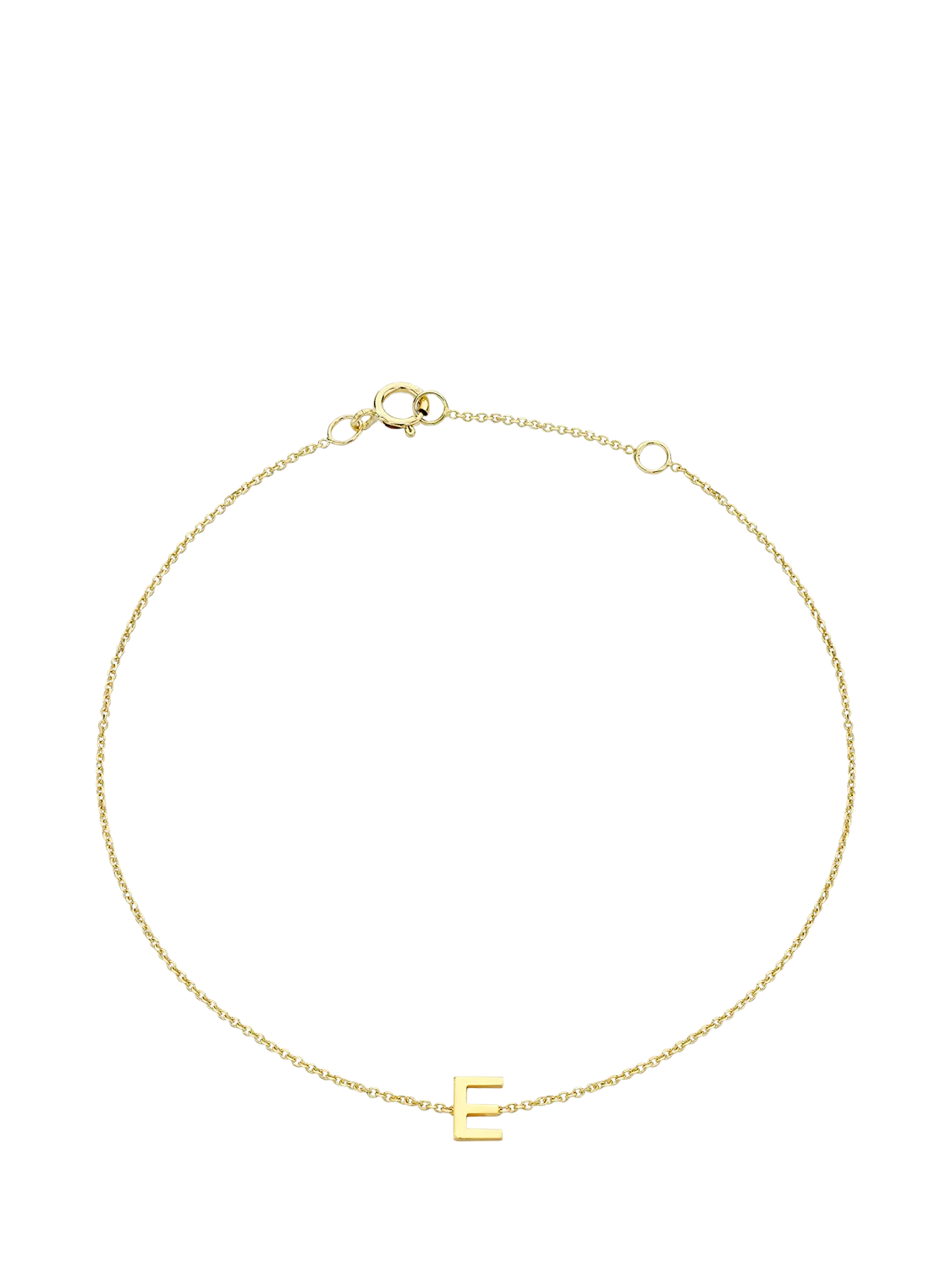IBB Initial Letter 9ct Gold Chain Bracelet 15-18cm
