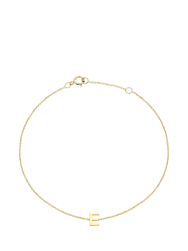 IBB Initial Letter 9ct Gold Chain Bracelet 15-18cm