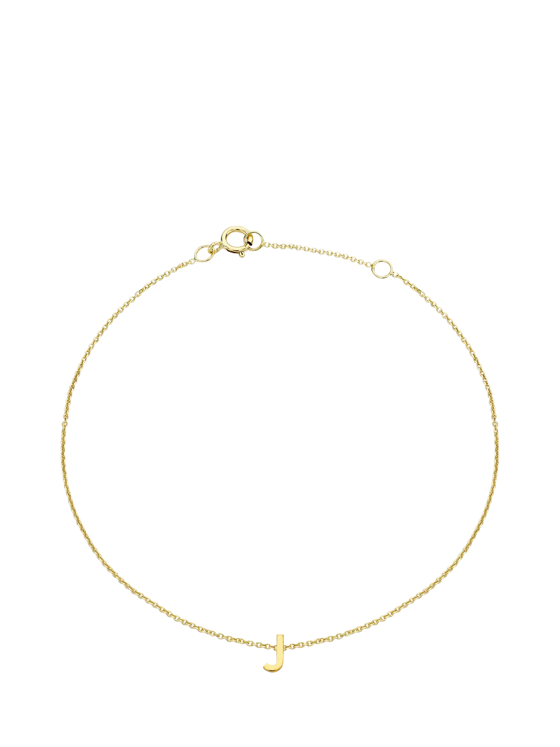 IBB Initial Letter 9ct Gold Chain Bracelet 15-18cm