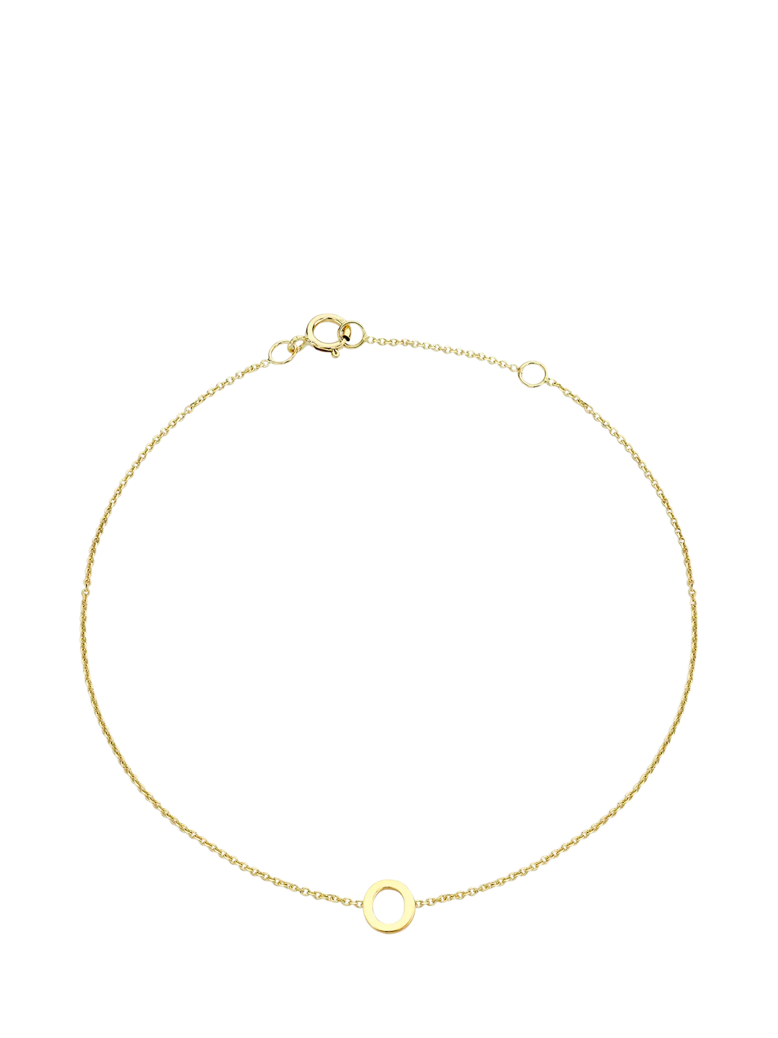 IBB Initial Letter 9ct Gold Chain Bracelet 15-18cm