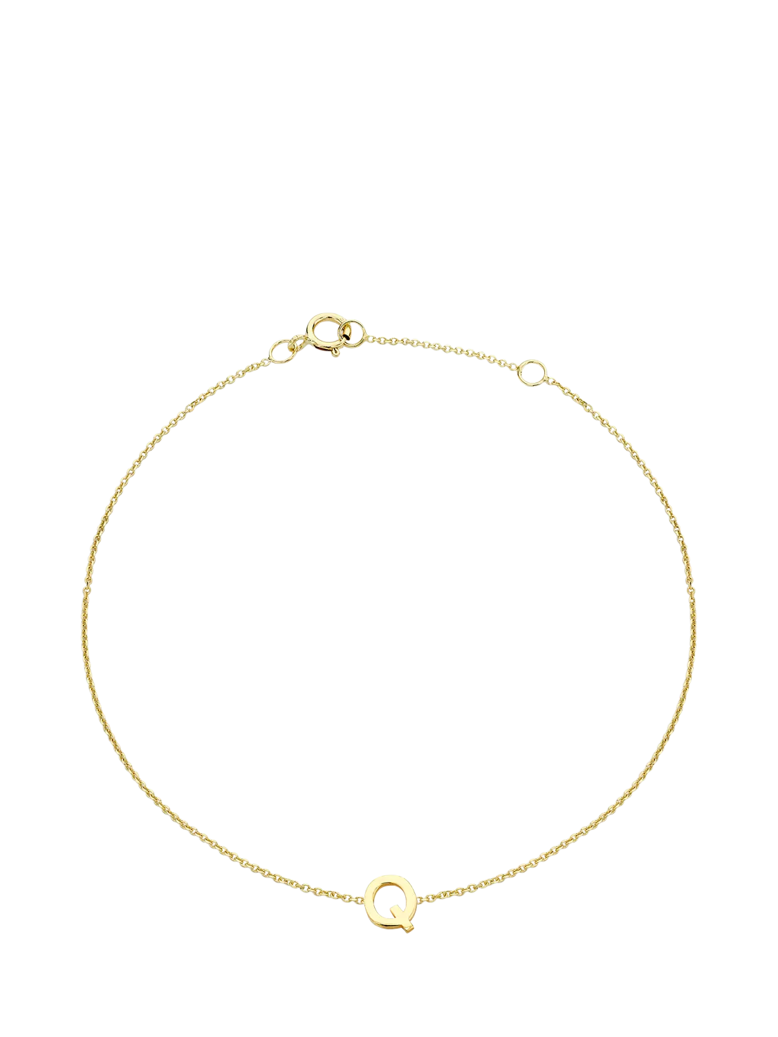 IBB Initial Letter 9ct Gold Chain Bracelet 15-18cm