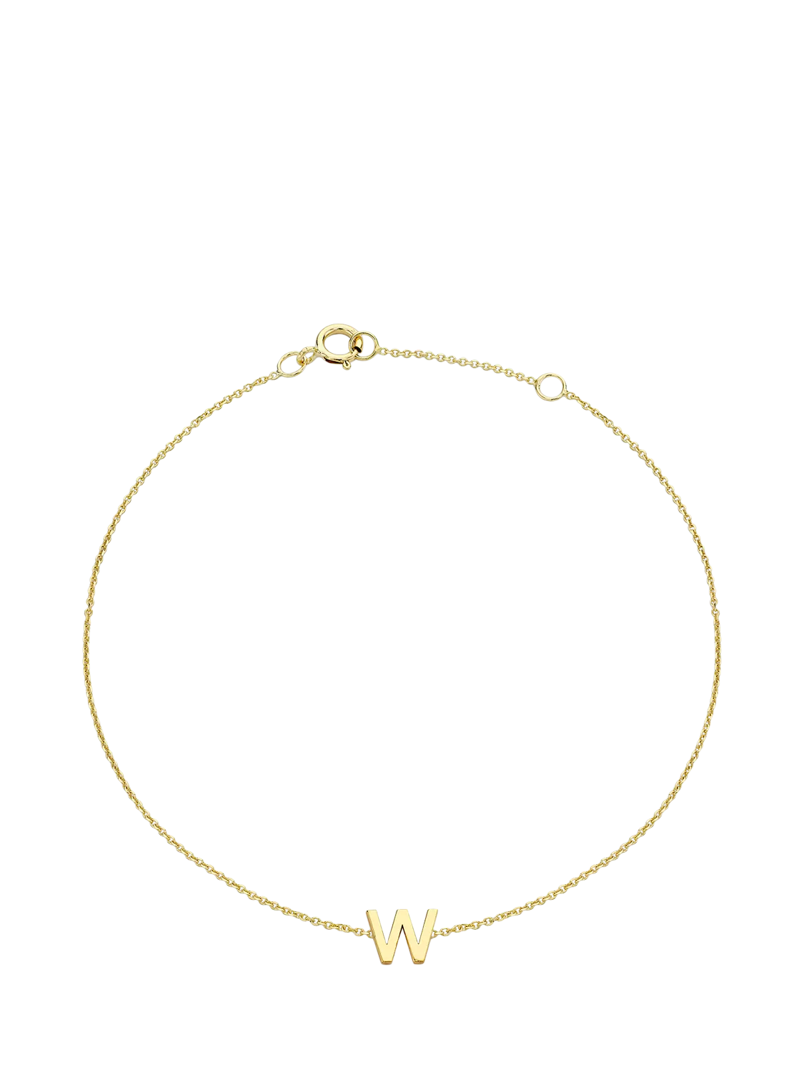 IBB Initial Letter 9ct Gold Chain Bracelet 15-18cm
