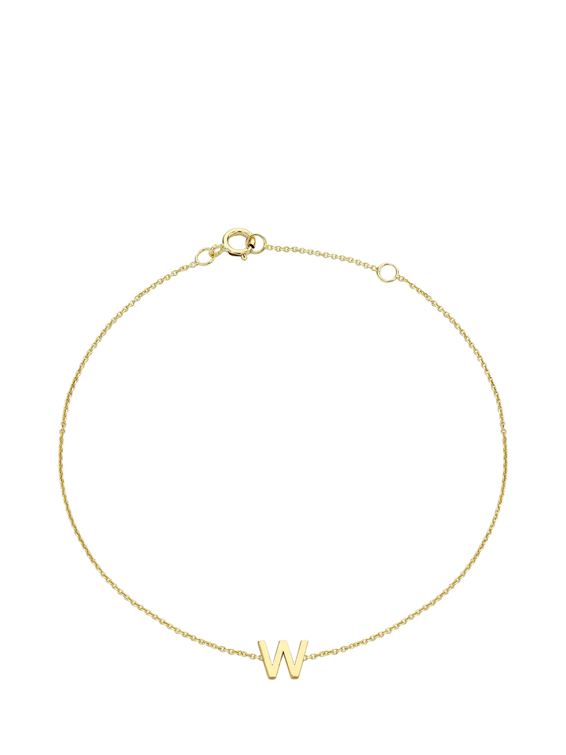 IBB Initial Letter 9ct Gold Chain Bracelet 15-18cm