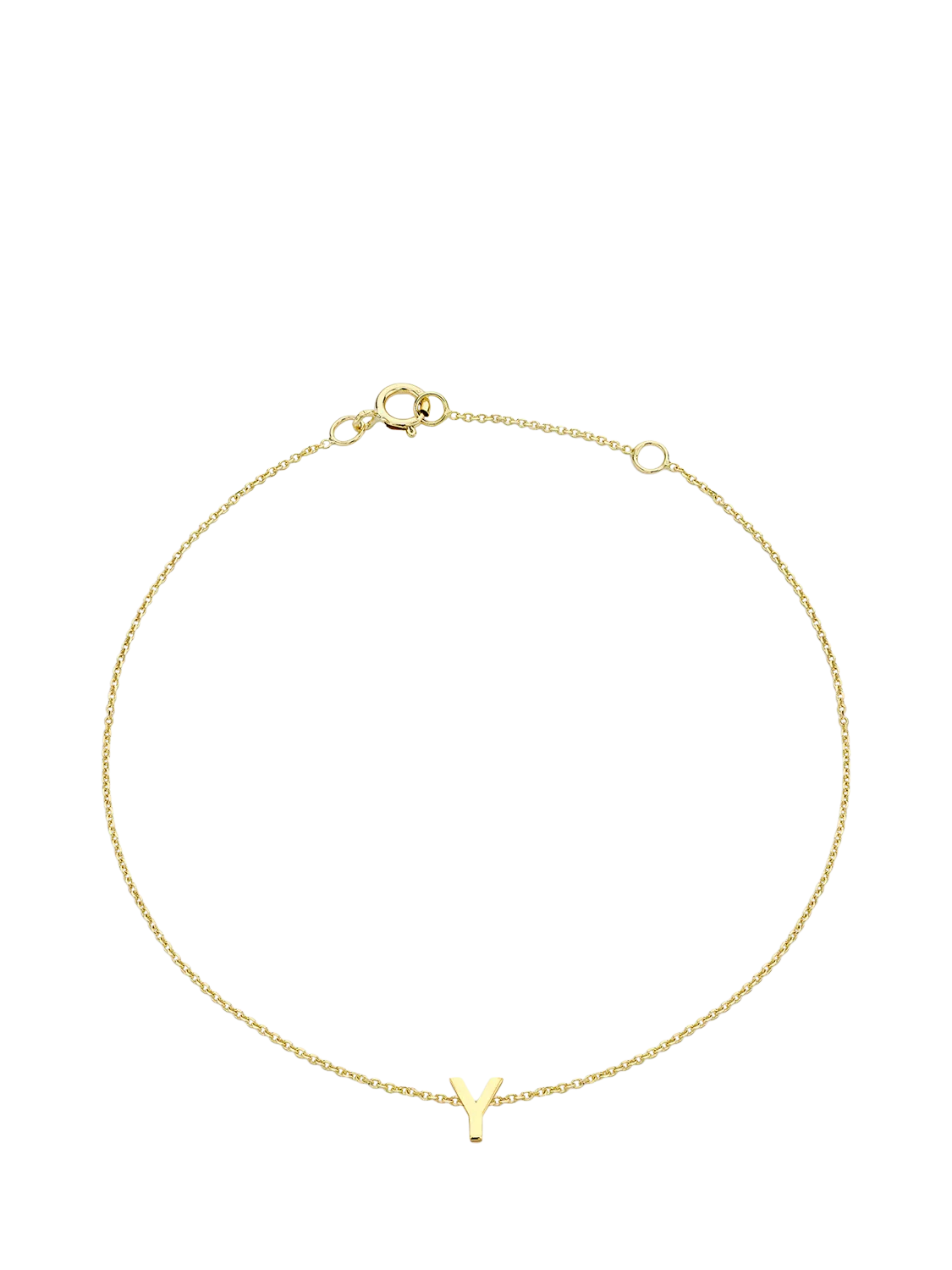 IBB Initial Letter 9ct Gold Chain Bracelet 15-18cm