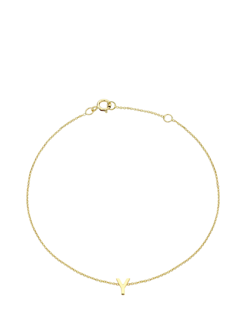 IBB Initial Letter 9ct Gold Chain Bracelet 15-18cm