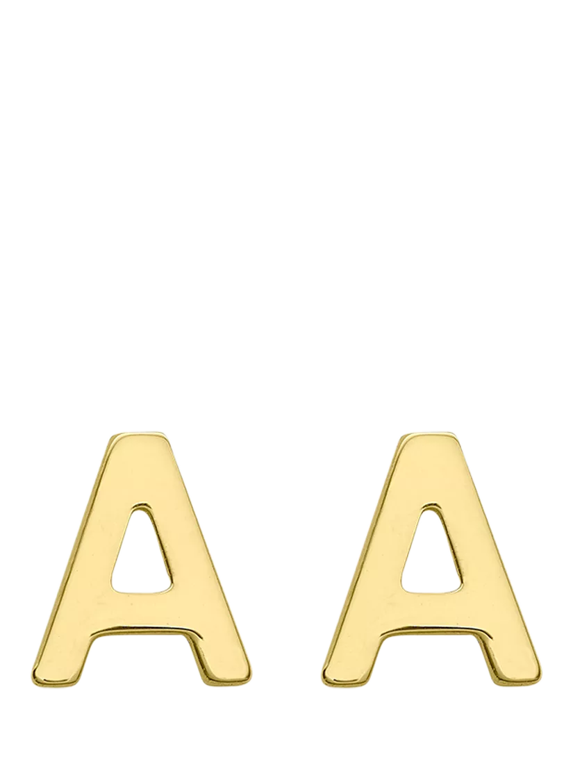 IBB initial letter stud earrings in 9ct gold, UK version
