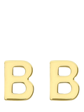 IBB Initial Letter Gold Stud Earrings