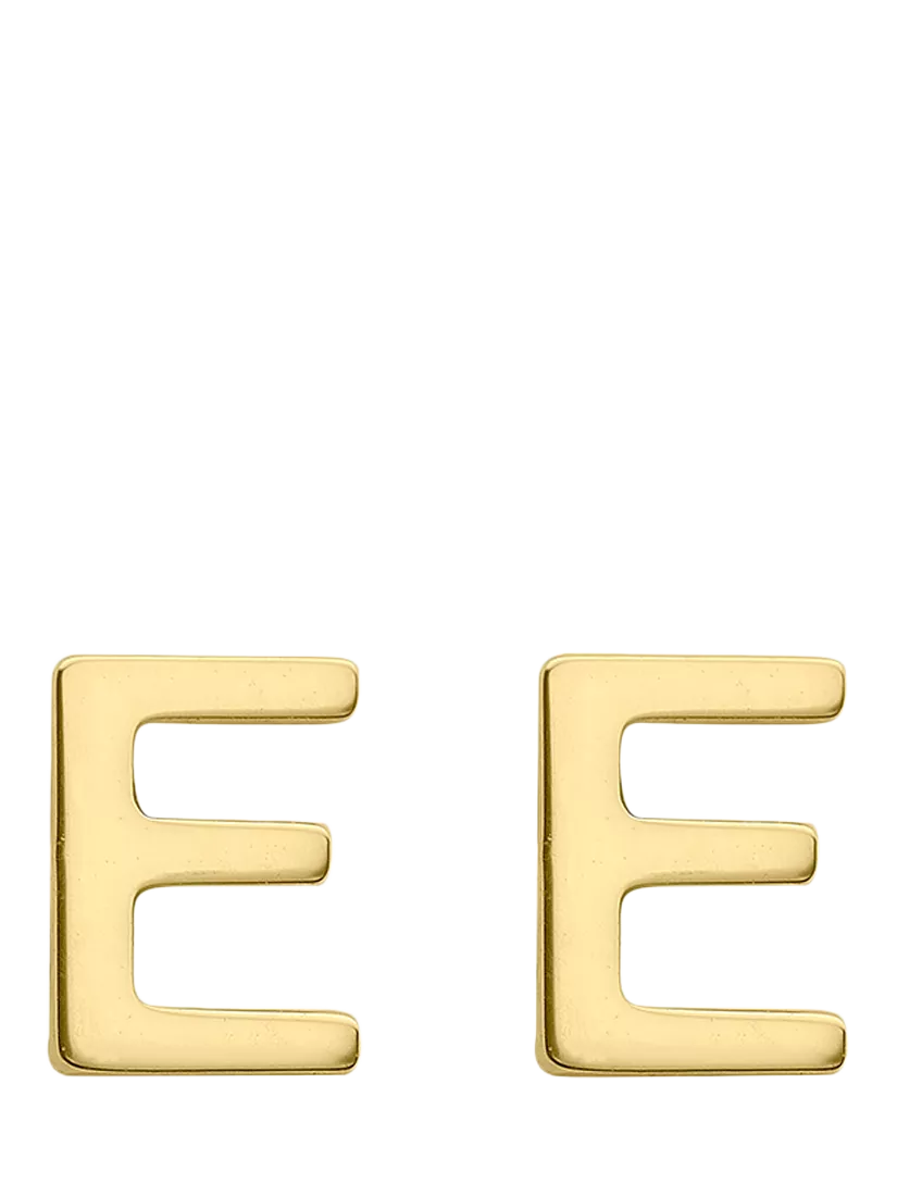 IBB Initial Letter Gold Stud Earrings