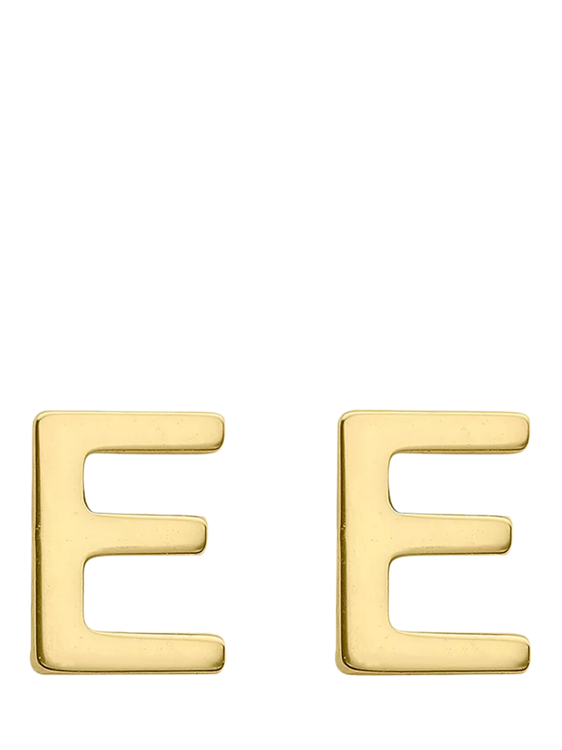 IBB Initial Letter Gold Stud Earrings