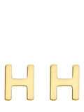 IBB Initial Letter Gold Stud Earrings