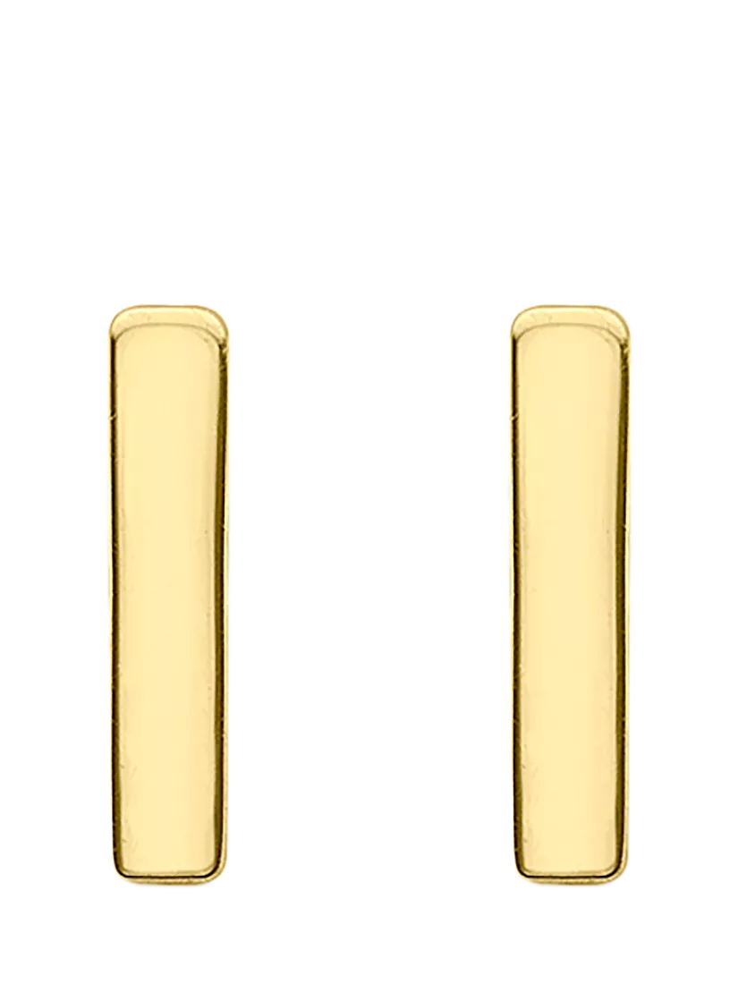 IBB Initial Letter Gold Stud Earrings