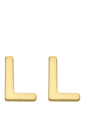 IBB Initial Letter Gold Stud Earrings