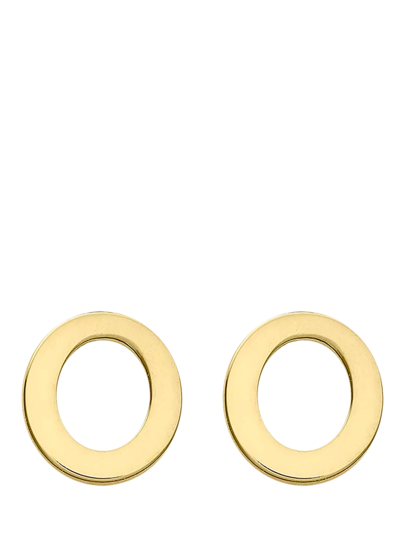 IBB Initial Letter Gold Stud Earrings