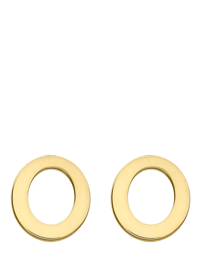 IBB Initial Letter Gold Stud Earrings