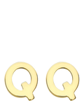 IBB Initial Letter Gold Stud Earrings