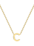 IBB 9ct Yellow Gold Mini Initial Pendant Necklace, Gold, 38-43cm