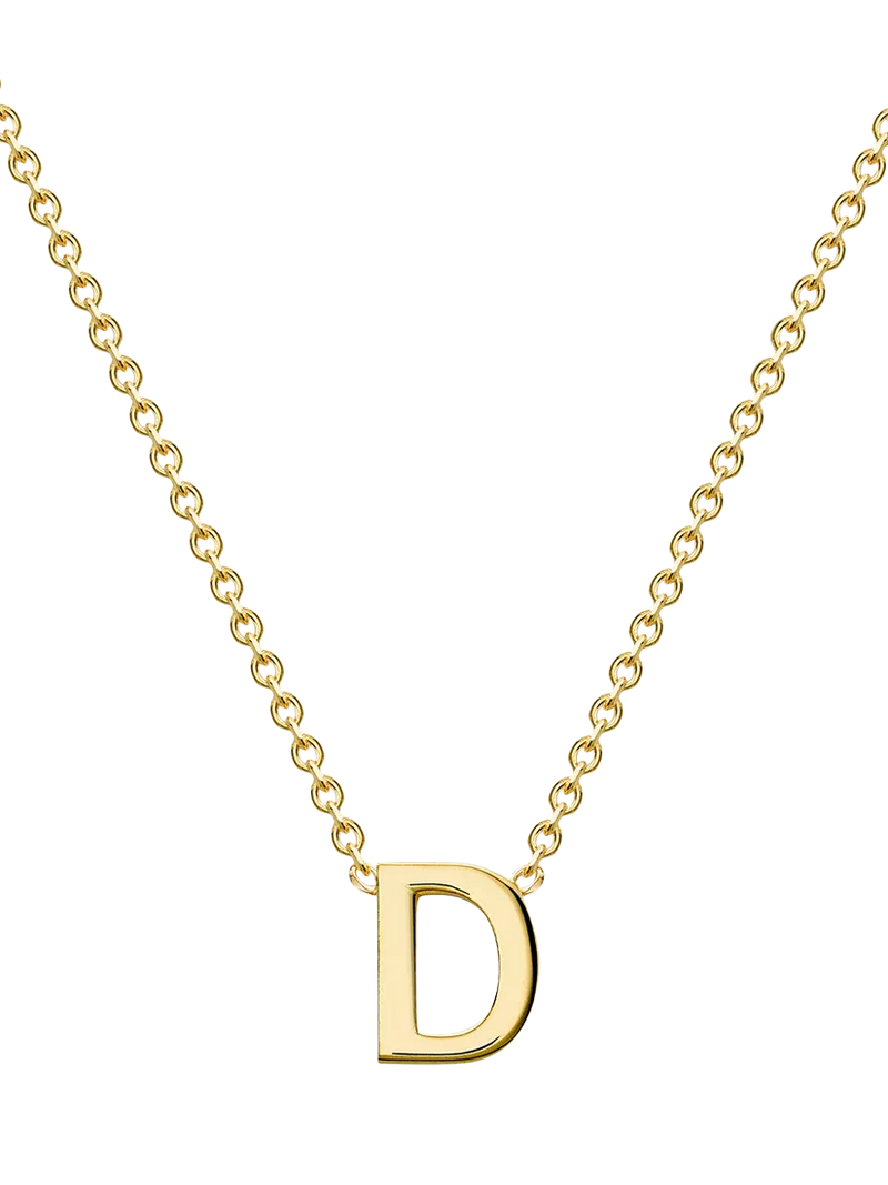 IBB 9ct Yellow Gold Mini Initial Pendant Necklace, Gold, 38-43cm