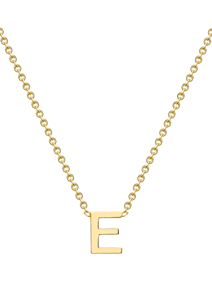 IBB 9ct Yellow Gold Mini Initial Pendant Necklace, Gold, 38-43cm