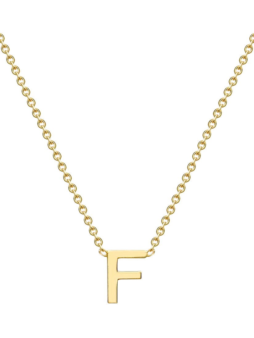 IBB 9ct Yellow Gold Mini Initial Pendant Necklace, Gold, 38-43cm