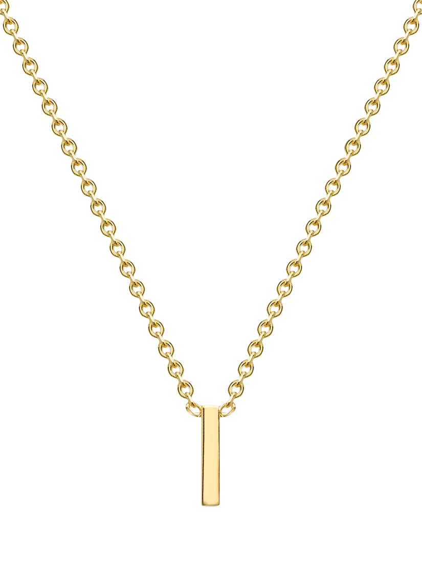IBB 9ct Yellow Gold Mini Initial Pendant Necklace, Gold, 38-43cm
