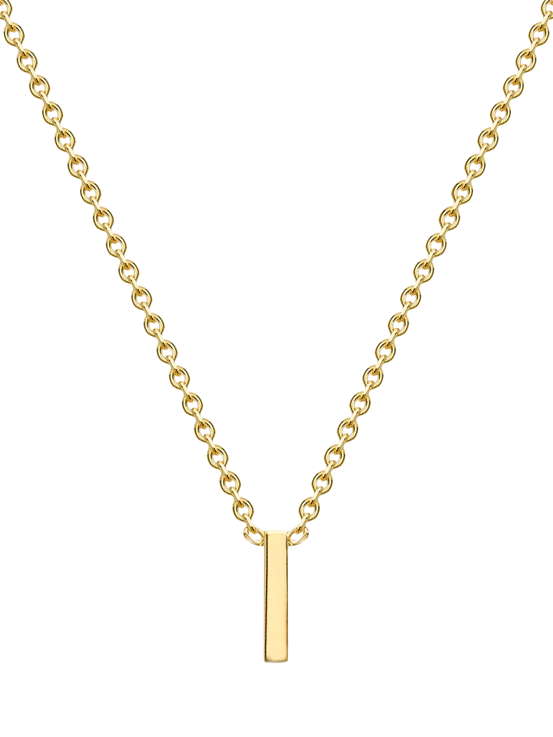 IBB 9ct Yellow Gold Mini Initial Pendant Necklace, Gold, 38-43cm