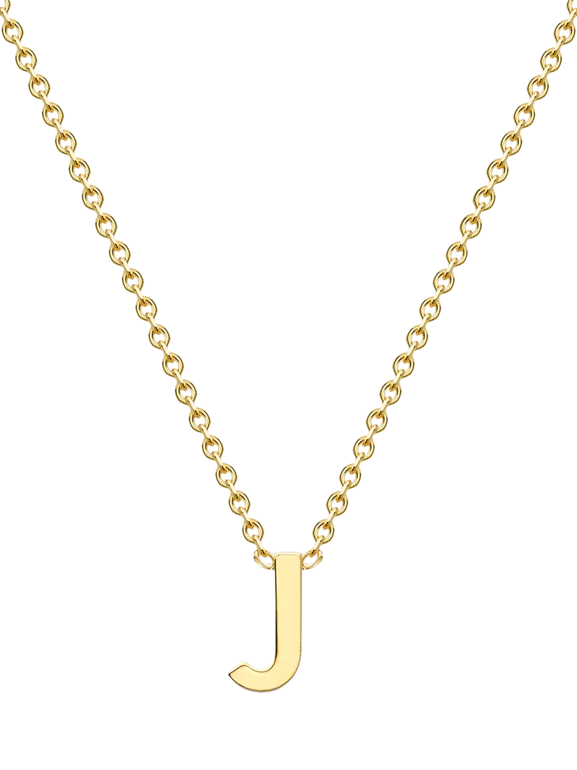 IBB 9ct Yellow Gold Mini Initial Pendant Necklace, Gold, 38-43cm
