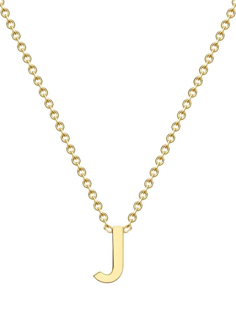 IBB 9ct Yellow Gold Mini Initial Pendant Necklace, Gold, 38-43cm