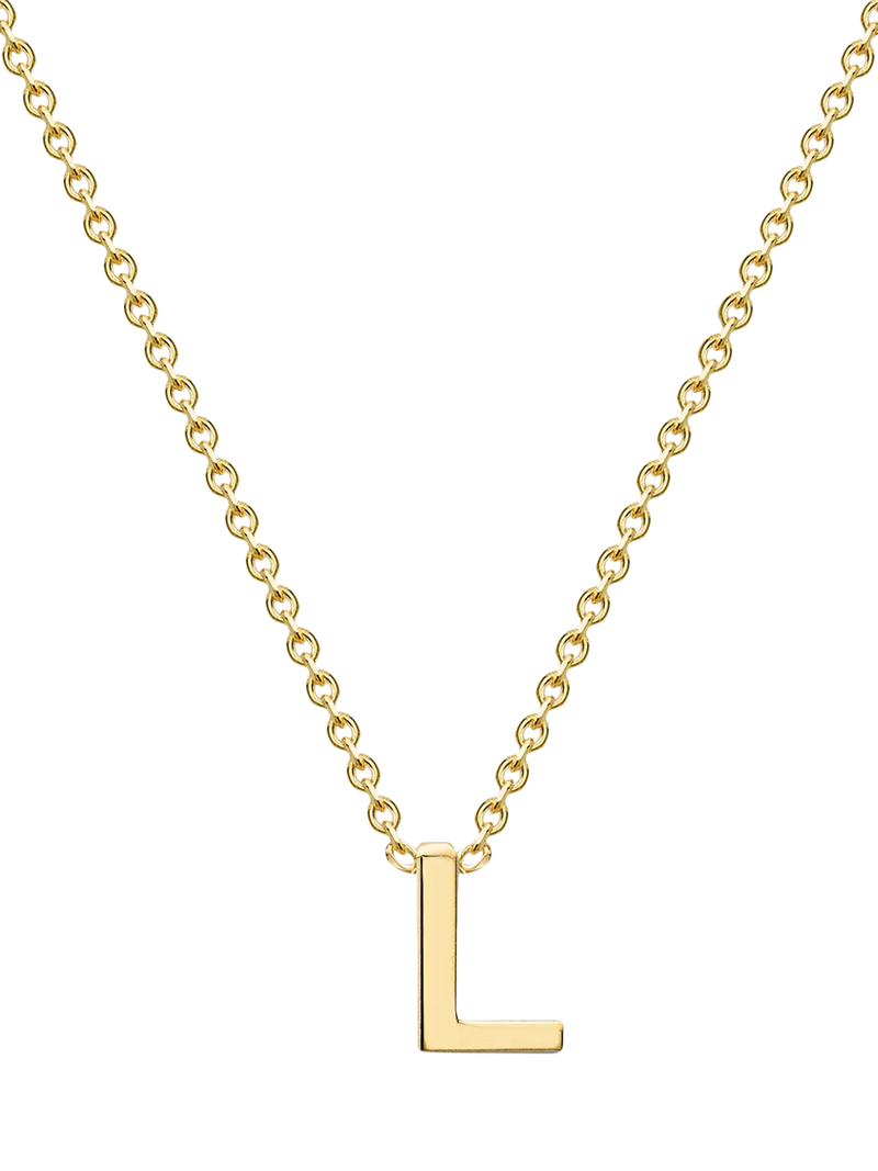 IBB 9ct Yellow Gold Mini Initial Pendant Necklace, Gold, 38-43cm