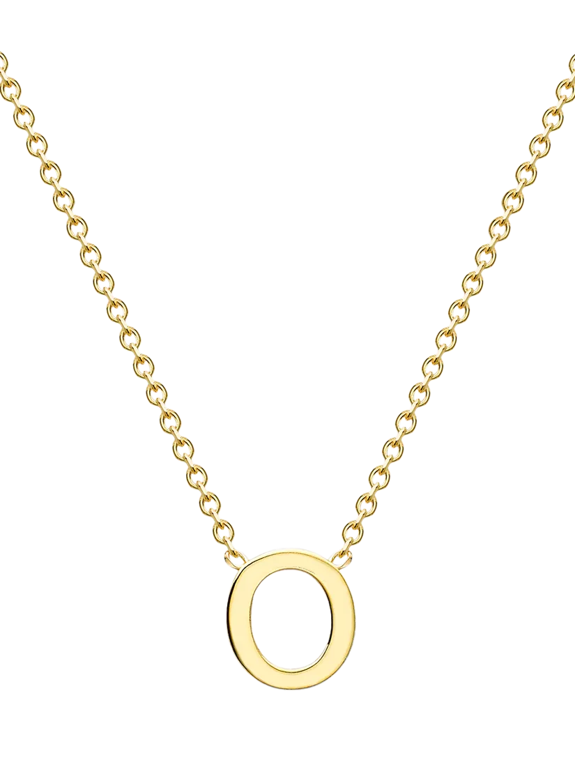 IBB 9ct Yellow Gold Mini Initial Pendant Necklace, Gold, 38-43cm