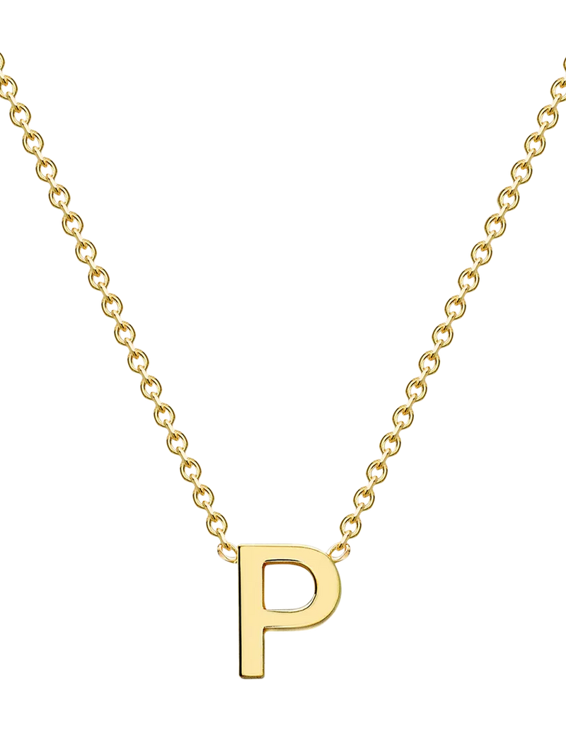 IBB 9ct Yellow Gold Mini Initial Pendant Necklace, Gold, 38-43cm